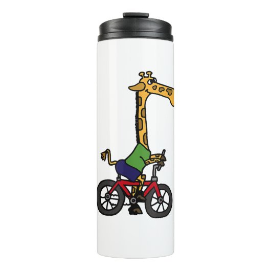 Coole Giraffe Reitrad Thermosbecher (Vorderseite)
