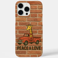 Coole Giraffe Riding a Peace Truck