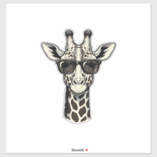 Coole Giraffe-Sonnenbrille Vintage Gravur Shirt_1 Aufkleber