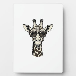 Coole Giraffe-Sonnenbrille Vintage Gravur Shirt_1 Fotoplatte