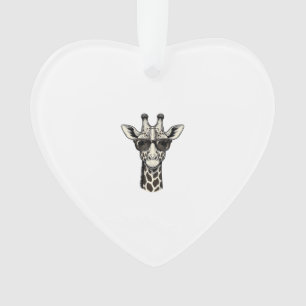 Coole Giraffe-Sonnenbrille Vintage Gravur Shirt_1 Ornament