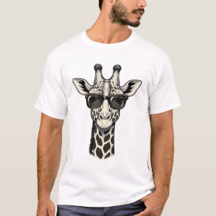 Coole Giraffe-Sonnenbrille Vintage Gravur Shirt_1 T-Shirt
