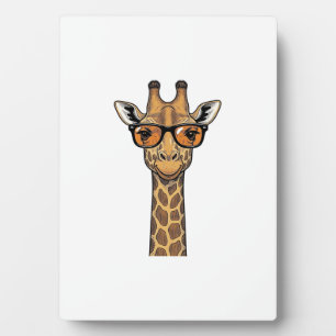 Coole Giraffe-Sonnenbrille Vintage Gravur Shirt De Fotoplatte
