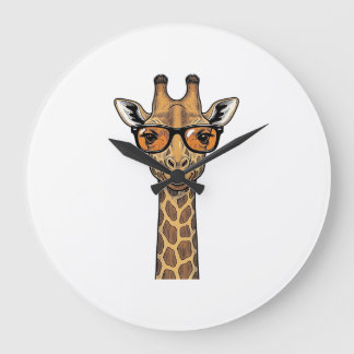 Coole Giraffe Sonnenbrille Vintage Gravur Shirt De Große Wanduhr