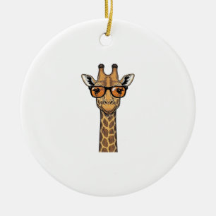 Coole Giraffe Sonnenbrille Vintage Gravur Shirt De Keramik Ornament