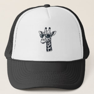 Coole Giraffe-Sonnenbrille Vintage Gravur T-Shirt_ Truckerkappe