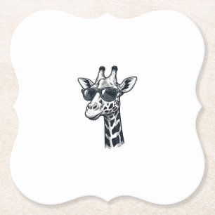 Coole Giraffe-Sonnenbrille Vintage-Gravur T-Shirt_ Untersetzer