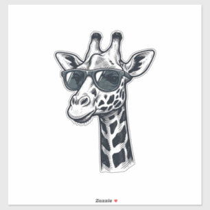Coole Giraffe-Sonnenbrille Vintage-Prägung T-Shirt Aufkleber