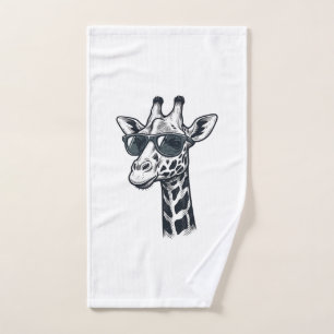 Coole Giraffe-Sonnenbrille Vintage-Prägung T-Shirt Handtuch