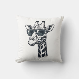 Coole Giraffe-Sonnenbrille Vintage-Prägung T-Shirt Kissen