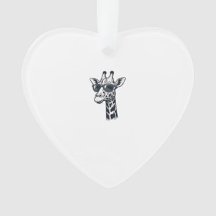 Coole Giraffe-Sonnenbrille Vintage-Prägung T-Shirt Ornament