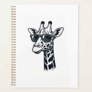 Coole Giraffe-Sonnenbrille Vintage-Prägung T-Shirt Planer