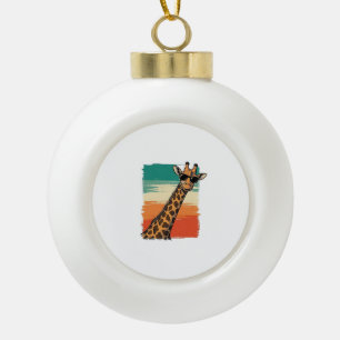 Coole Giraffe Sonnenbrille Vintage Sonnenuntergang Keramik Kugel-Ornament