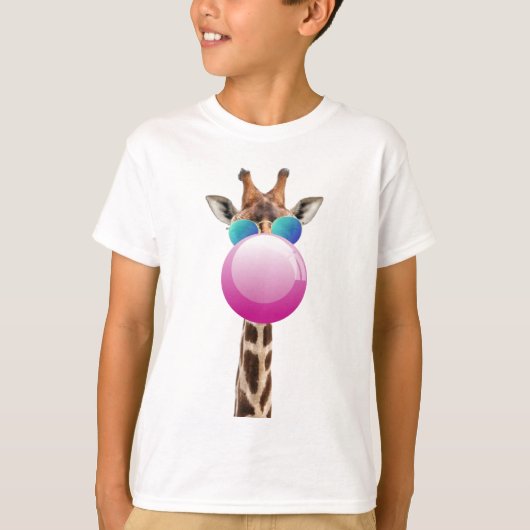 Coole Giraffe und Bubblegum T-Shirt (Vorderseite)