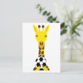 Coole Giraffe zum Fußballspielen Postkarte (Stehend Vorderseite)
