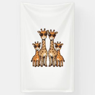 Coole Giraffen-Familien-Sonnenbrille Vintage Gravu Banner