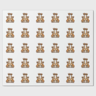 Coole Giraffen-Familien-Sonnenbrille Vintage Gravu Geschenkpapier
