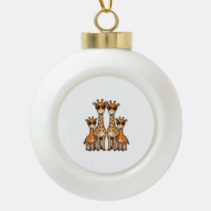 Coole Giraffen-Familien-Sonnenbrille Vintage Gravu Keramik Kugel-Ornament