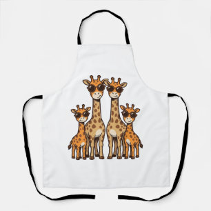 Coole Giraffen-Familien-Sonnenbrille Vintage Gravu Schürze