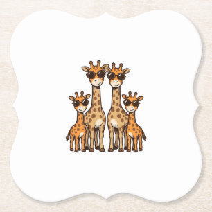 Coole Giraffen-Familien-Sonnenbrille Vintage Gravu Untersetzer