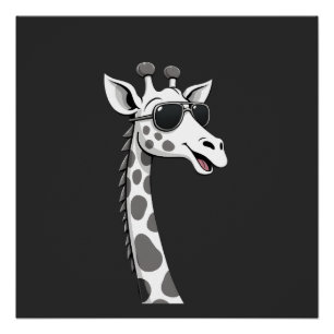 Coole Giraffen-Kunst für Männer Frauen Kinder Tier Poster