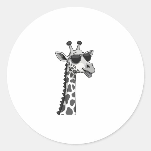 Coole Giraffen-Kunst für Männer Frauen Kinder Tier Runder Aufkleber (Vorderseite)