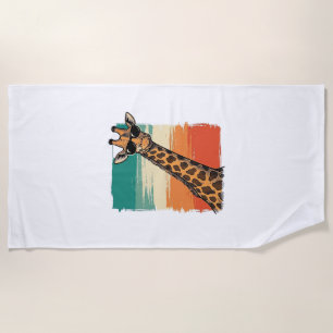Coole Giraffen-Sonnenbrille Vintage-Sonnenuntergan Strandtuch