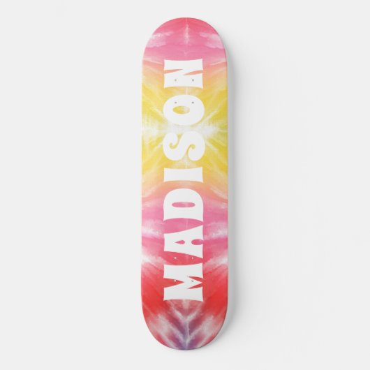 Coole Girl-Gefärbte Krawatte - Personalisierter Na Skateboard (Vorderseite)
