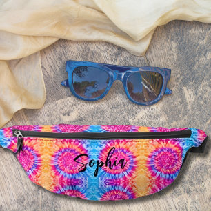 Coole Girl Hot Pink Blue Orange Gefärbte Krawatte Bauchtasche