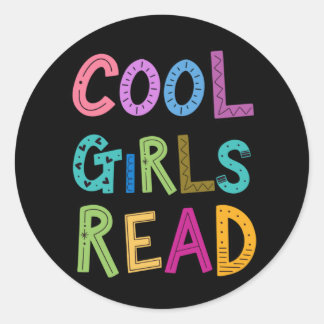 Coole Girls lesen Bücher lesen Girls Runder Aufkleber