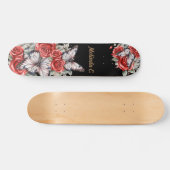 Coole Girls Rote Rosen & Butterfly Skate Deck Skateboard (Horizontal)