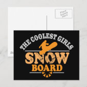 Coole Girls Snowboard Postkarte (Vorne/Hinten)