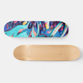 Coole Girly Blue Graffiti Skateboard (Horizontal)