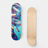 Coole Girly Blue Graffiti Skateboard (Vorderseite)