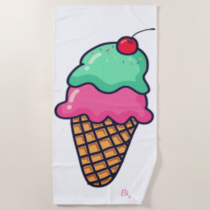 Coole Giro-Colorful Ice Creme Cones - Personalisie Strandtuch