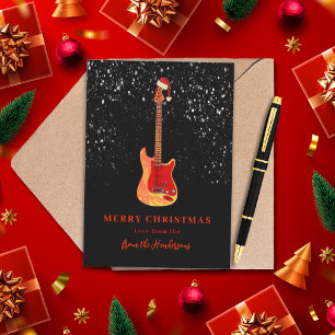 Coole Gitarre Frohe Weihnachten Schnee Benutzerdef