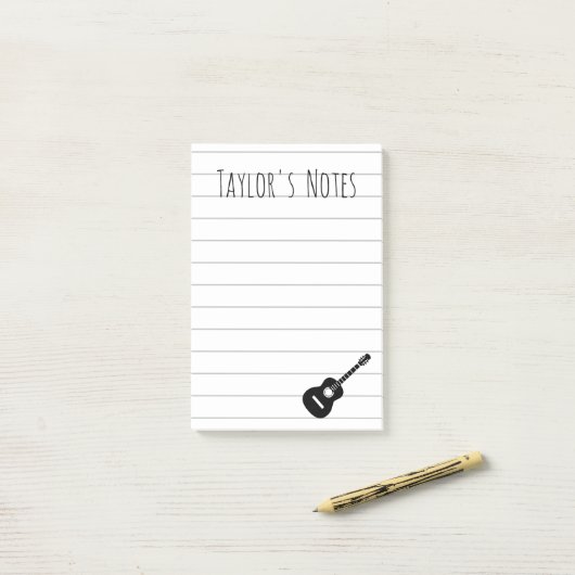 Coole Gitarre Personalisierter Name Postit Notes Post-it Klebezettel (Auf Schreibtisch)
