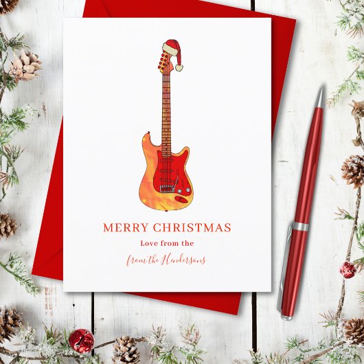 Coole Gitarre Stilvoll Frohe Weihnachten