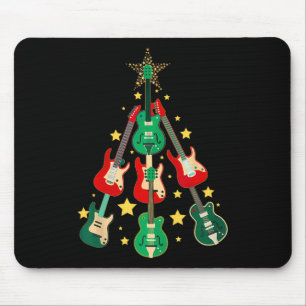 Coole Gitarre Weihnachtsbaum Gitarre Liebhaber Wei Mousepad