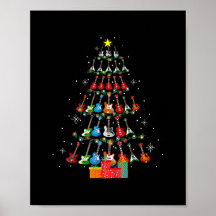 Coole Gitarre Weihnachtsbaum Merry Xmas Geschenke  Poster