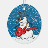 Coole Gitarrist Snowman Ornaments Keramik Ornament (Links)