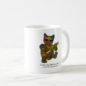Coole glückliche schwarze Katzen-Kaffee-Tasse Kaffeetasse (VorderseiteRechts)