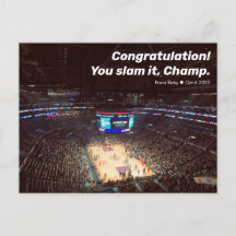 Coole Glückwunsch grüßen Postkarte: Slam it champ!