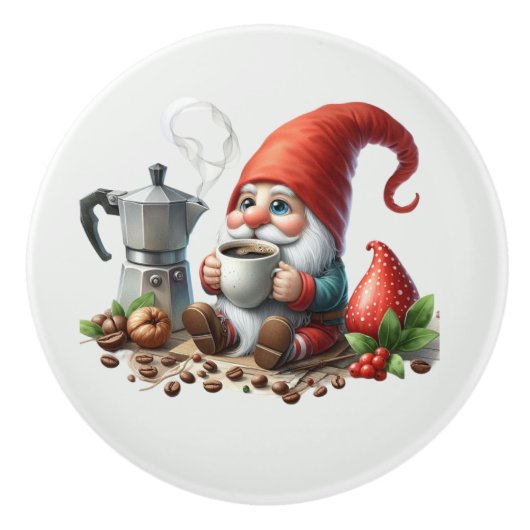 Coole Gnome-Kaffee-Bar Keramikknauf (Vorderseite)