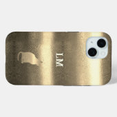 Coole Gold Look Cat Monogram Initialen Case-Mate iPhone Hülle (Rückseite (Horizontal))