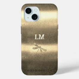 Coole Gold Look Dragonfly Monogramm-Initialen Case-Mate iPhone Hülle