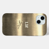 Coole Gold Look Dragonfly Monogramm-Initialen Case-Mate iPhone Hülle (Rückseite (Horizontal))