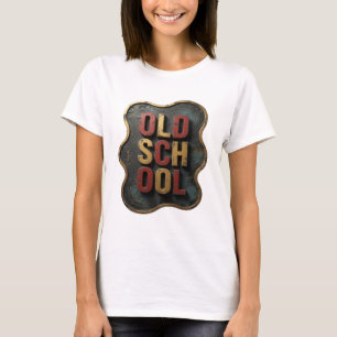 Coole Gold OLD SCHOOL Schrift T-Shirt