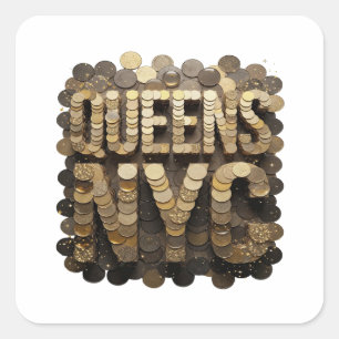 Coole Gold QUEENS NYC Aufkleber Motiv