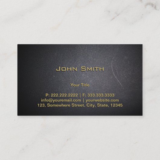 Coole Gold Ring Monogram Coal Black Business Card Visitenkarte (Rückseite)